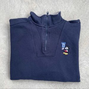 Vintage Disney Navy Blue 1/4 zip sweater - size M